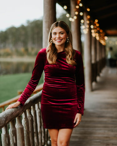 mini dress wine Well Versed Pleated Mini Dress Wine
