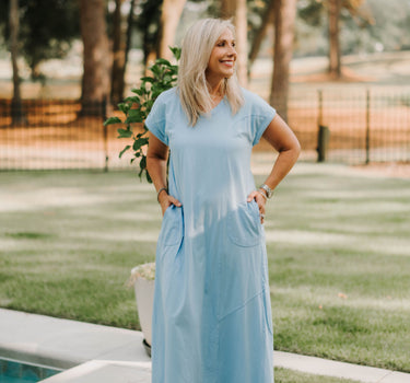 Light Blue Cotton Maxi